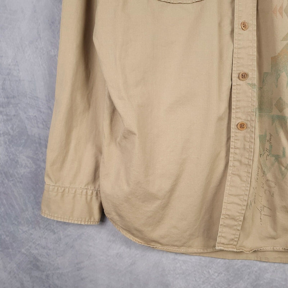 Polo Ralph Lauren Shirt Mens XL Button Up Military Surplus Cargo Aztec Printed - Picture 6 of 16